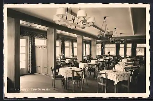 AK Oberstdorf, Innenansicht des Café am Kurplatz