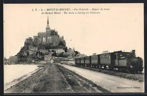 AK Mont-St.-Michel, Vue Generale, Depart du train