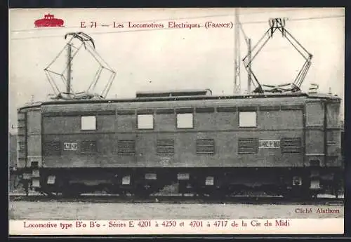 AK französische Eisenbahn, Locomotives electrique type B` o B`, serie E 4201 a 4250 et 4701 a 4717 a la Cie du Midi