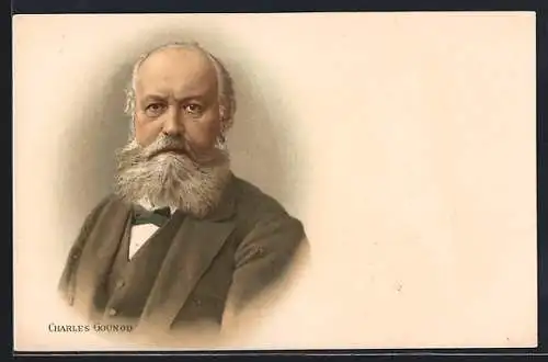 Lithographie Portrait Charles Gounod, franz. Komponist