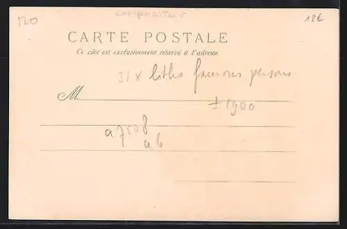 Lithographie Portrait Charles Gounod, franz. Komponist