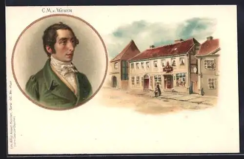 AK Komponist C. M. von Weber, Strassenbild