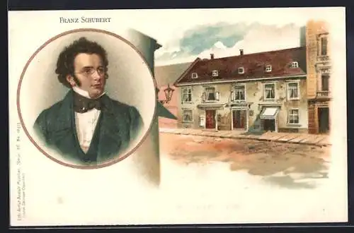 AK Portrait des Musikers Franz Schubert