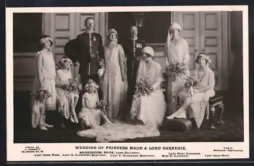 AK Königshaus von England, Hochzeit von Prinzessin Maud und Lord Carnegie