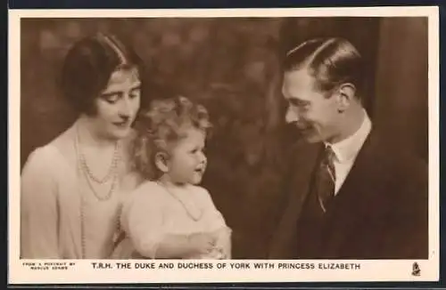 AK Duke und Duchess of York mit Prinzessin Elisabeth