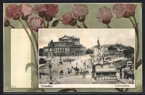 AK Dresden, Blick auf den Schlossplatz