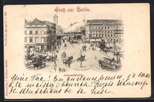AK Berlin, Alexanderplatz, Pferdebahn