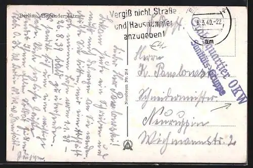 AK Berlin, Strassenbahnen auf dem Alexanderplatz