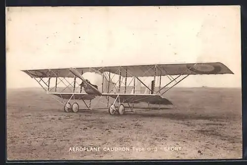 AK Flugzeug vom Typ Caudron Type G-3 Sport