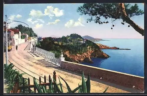 AK Dubrovnik-Boninovo, Bellevue mit Strassenbahn