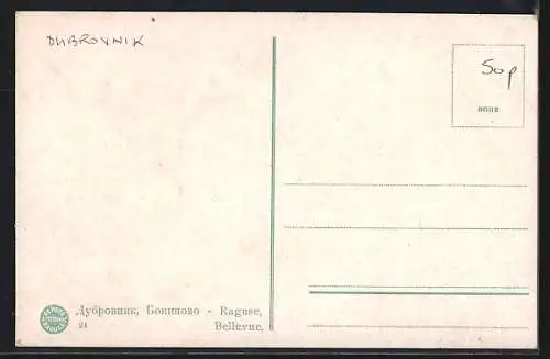 AK Dubrovnik-Boninovo, Bellevue mit Strassenbahn