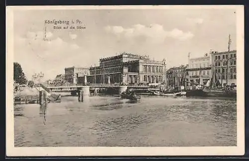 AK Königsberg, Börse vom Fluss aus gesehen