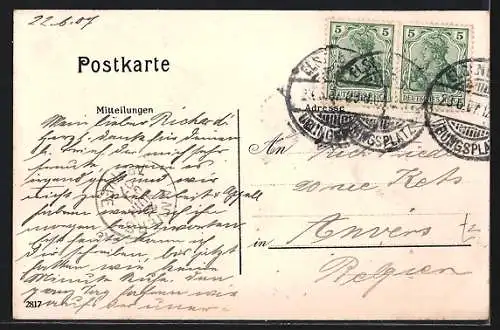 AK Elsenborn, Strassenpartie mit Baracken und Soldaten aus der Vogelschau