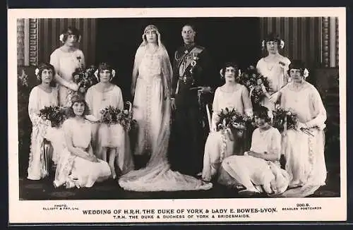 AK Wedding of the Duke of York & Lady E. Bowes-Lyon, Lady Mary Cambridge, Elizabeth Elphinstone, Betty Cator