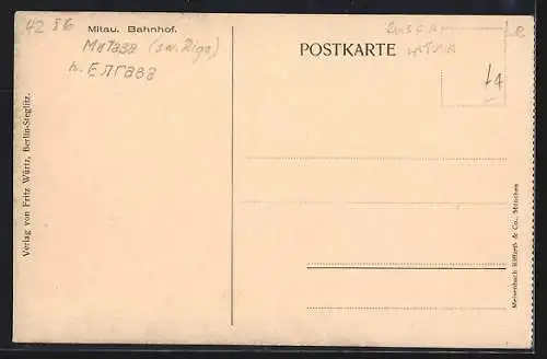 AK Mitau, Bahnhof