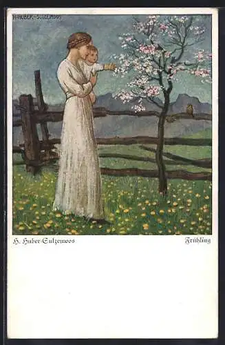 Künstler-AK Hans Huber-Sulzemoos: Frühling, Mutter und Kleinkind