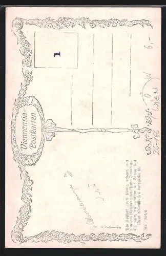 Künstler-AK Brüder Kohn (B.K.W.I) Nr. 104: Rudolf Preuss: Philliphof und Danubiusbrunnen