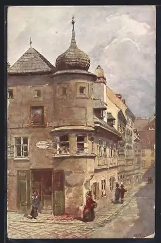 Künstler-AK Rudolf Preuss: Wien, Fasszieherhaus oder Haus zur Rondelle