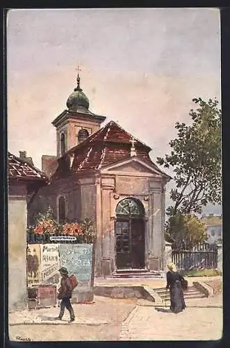 Künstler-AK Rudolf Preuss: Wien, Kapelle an der Nussdorfer Linie