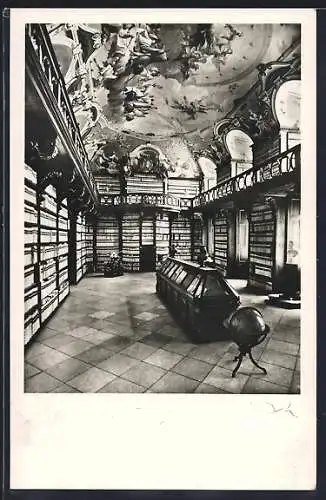 AK Seitenstetten /N. Oe., Hauptsaal der Bibliothek der Stift