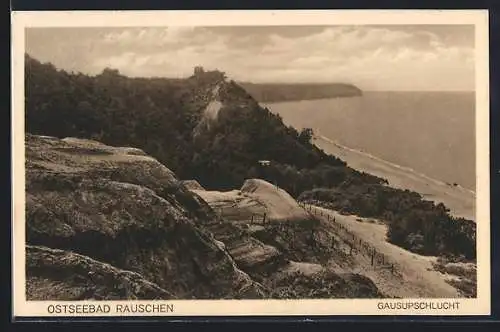 AK Rauschen, Gausupschlucht aus der Vogelschau