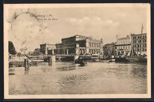 AK Königsberg, Blick auf die Börse vom Hafen aus
