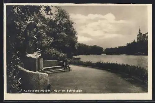 AK Königsberg /Preussen, Motiv am Schlossteich