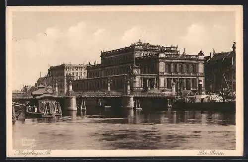 AK Königsberg i. Pr., Die Börse vom Wasser aus