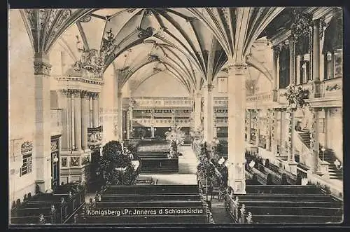 AK Königsberg i. Pr., Inneres der Schlosskirche