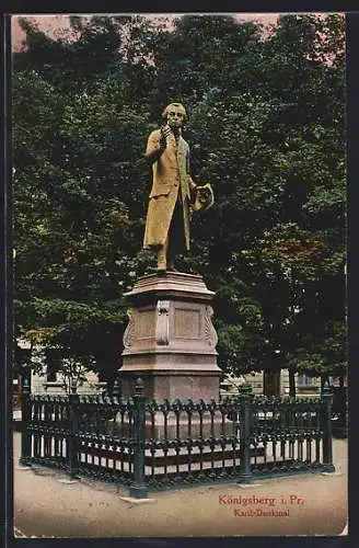 AK Königsberg, Strassenpartie mit dem Kant-Denkmal