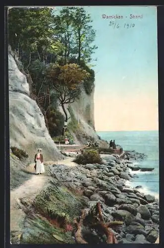 AK Warnicken, Strand mit Steilküste