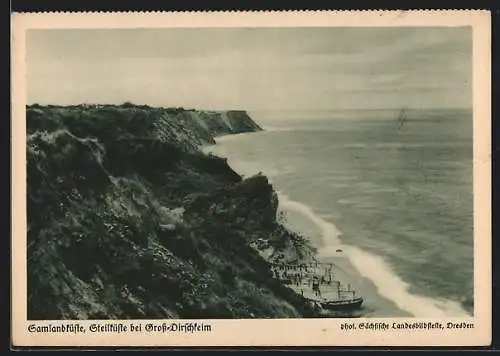 AK Gross-Dirschkeim, Samlandküste mit Steilküste