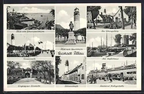 AK Pillau, Am Kurfürstenbohlwerk, Lotsenstrasse, Eingang zur Zitadelle