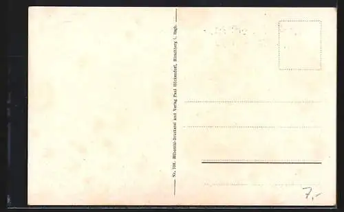 AK Hirschberg, Laubengang mit Rathaus