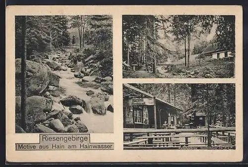 AK Hain am Hainwasser, Partien am Hainwasser, Restaurant Hainfallbaude
