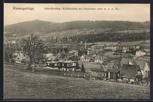 AK Schreiberhau-Weissbachtal, Ortsansicht mit Hochstein