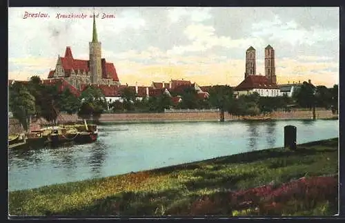 AK Breslau, Kreuzkirche und Dom