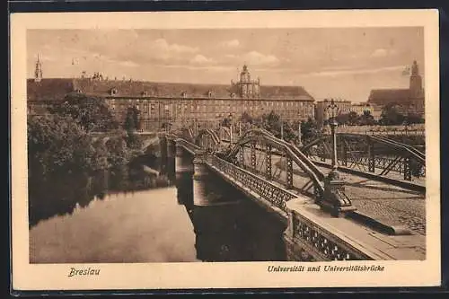 AK Breslau, Universität und Universitätsbrücke