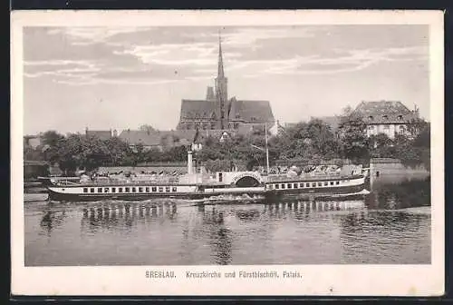 AK Breslau, Kreuzkirche und Fürstbischöfl. Palais