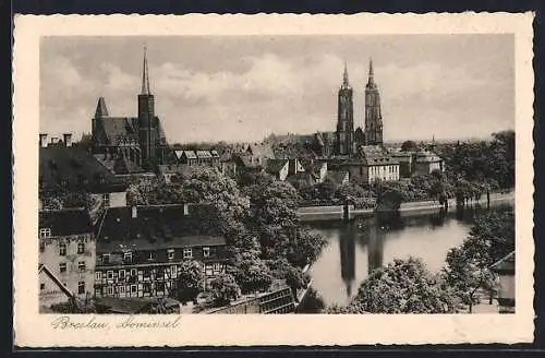 AK Breslau, Blick auf die Dominsel