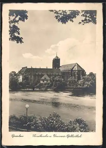 AK Preslau, Sandkirche mit Univers-Bibliothek