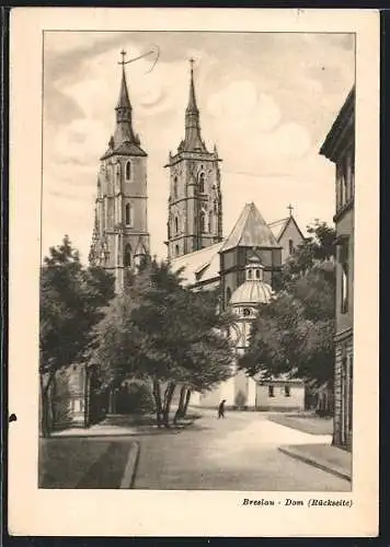 AK Breslau, Rückseite vom Dom