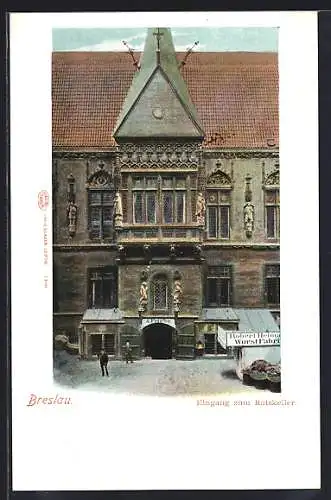 AK Breslau, Eingang zum Ratskeller