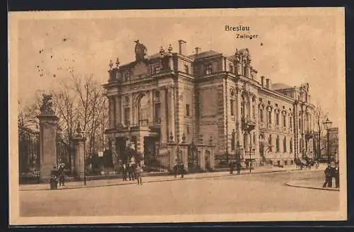 AK Breslau, Strassenpartie am Zwinger