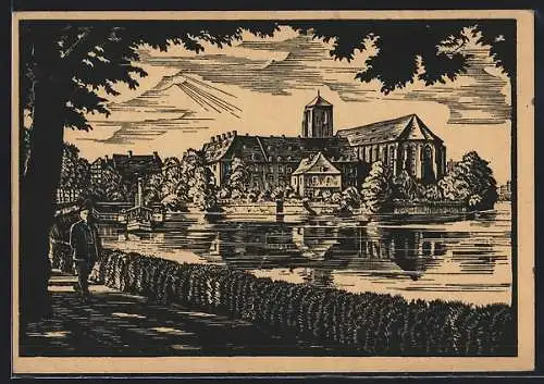 Künstler-AK Breslau, Sandinsel
