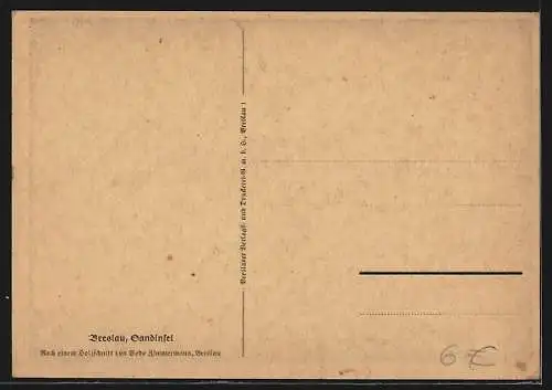 Künstler-AK Breslau, Sandinsel