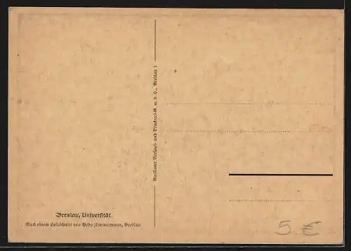Künstler-AK Breslau, Universität