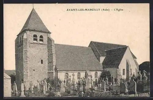 AK Avant-lès-Marcilly, L`Église et le cimetière adjacente