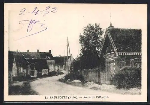 AK La Saulsotte, Route de Villenoxe et maisons de village