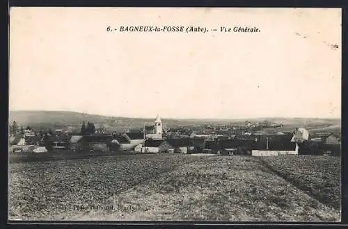 AK Bagneux-la-Fosse, Vue générale du village et des champs environnants
